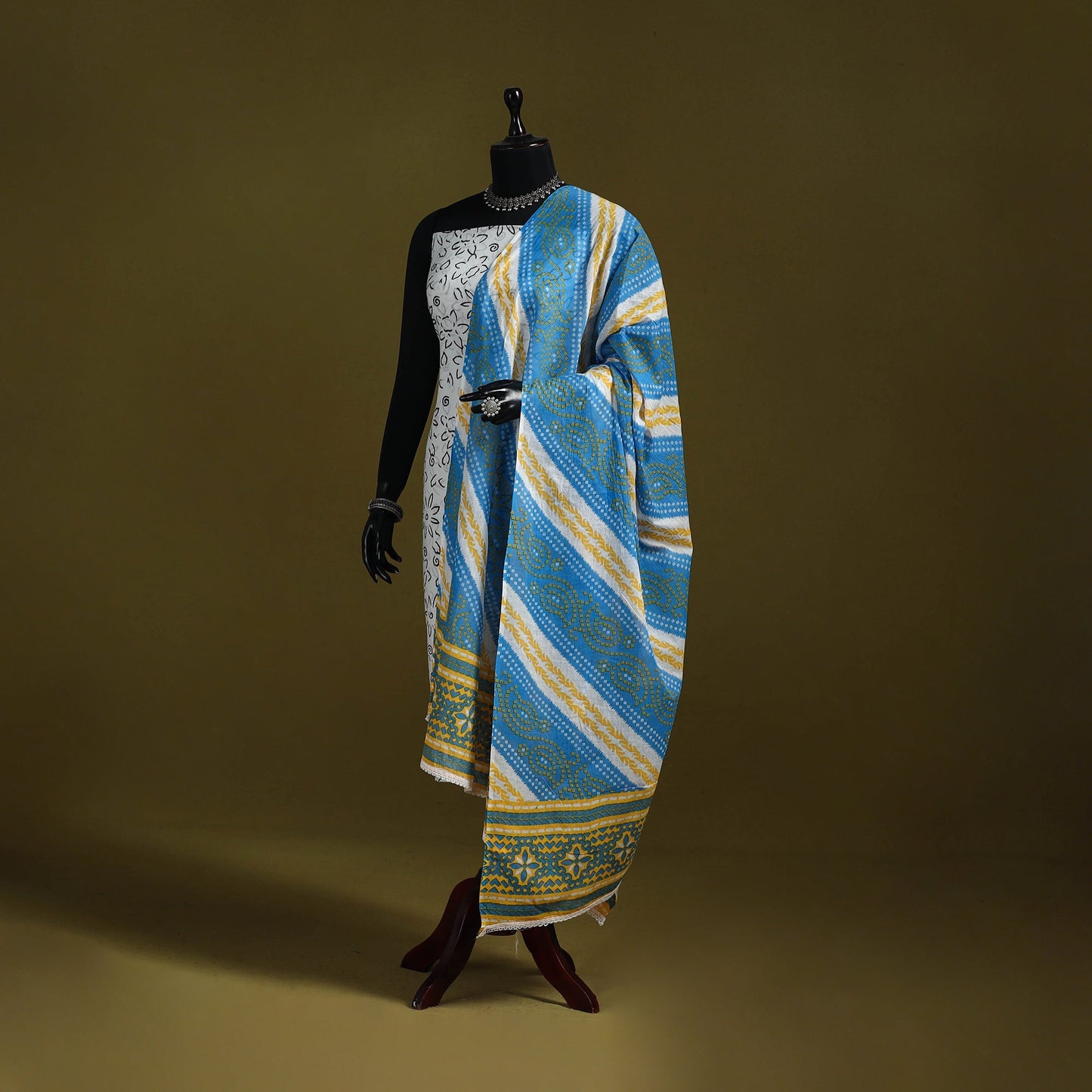 Cotton jaipur printed dupatta 13 - handcrafted