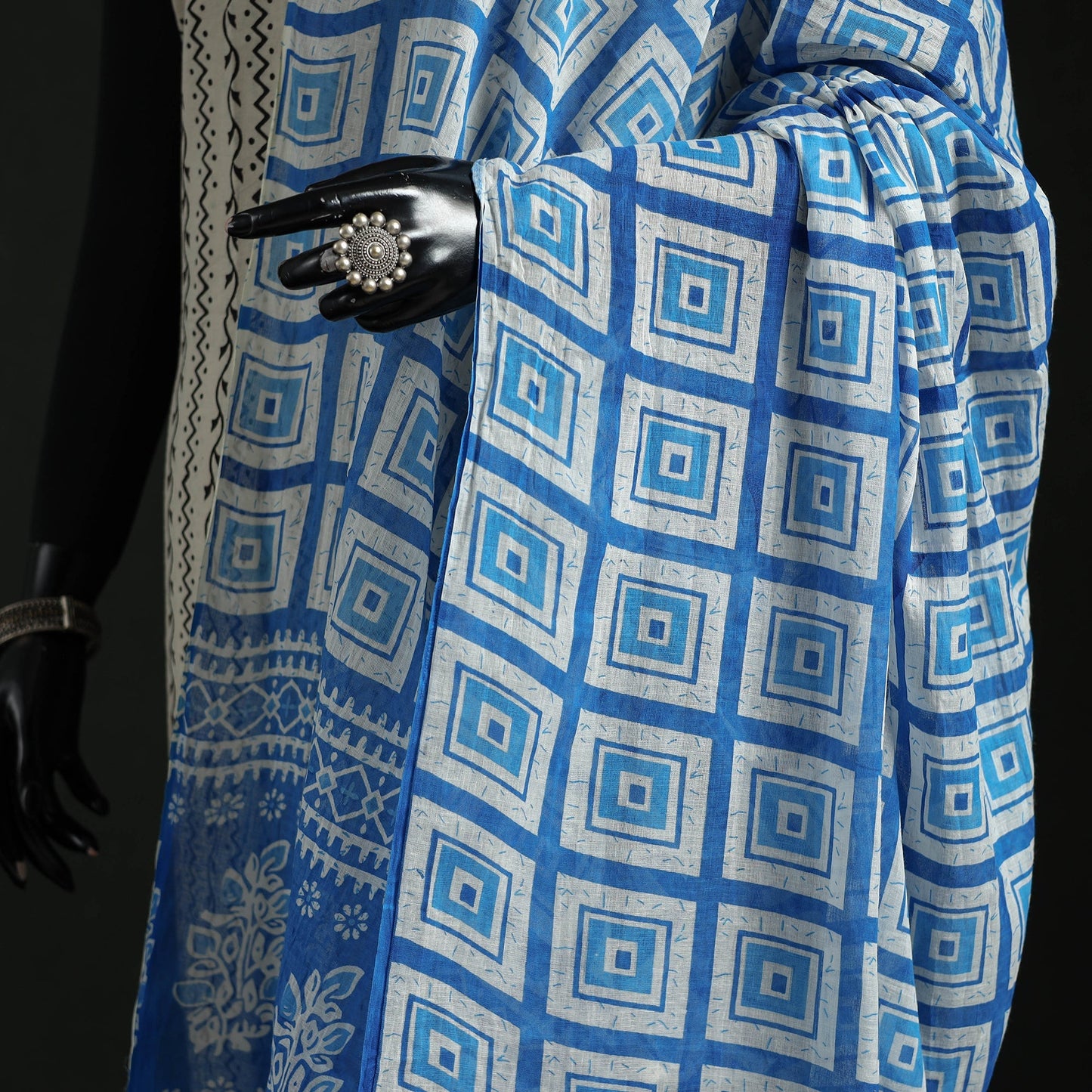 Cotton jaipur printed dupatta 22 - handcrafted