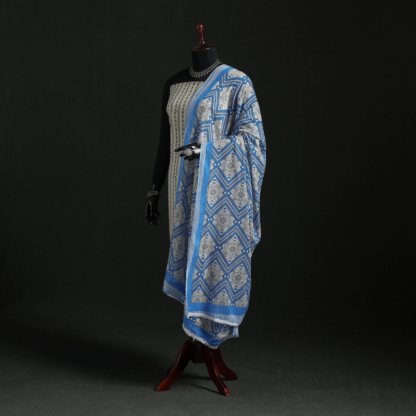 Cotton jaipur printed dupatta 25 - handcrafted