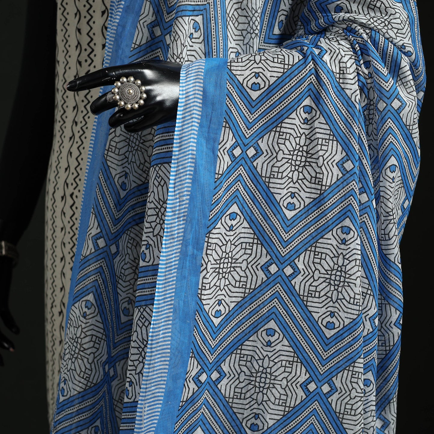 Cotton jaipur printed dupatta 25 - handcrafted