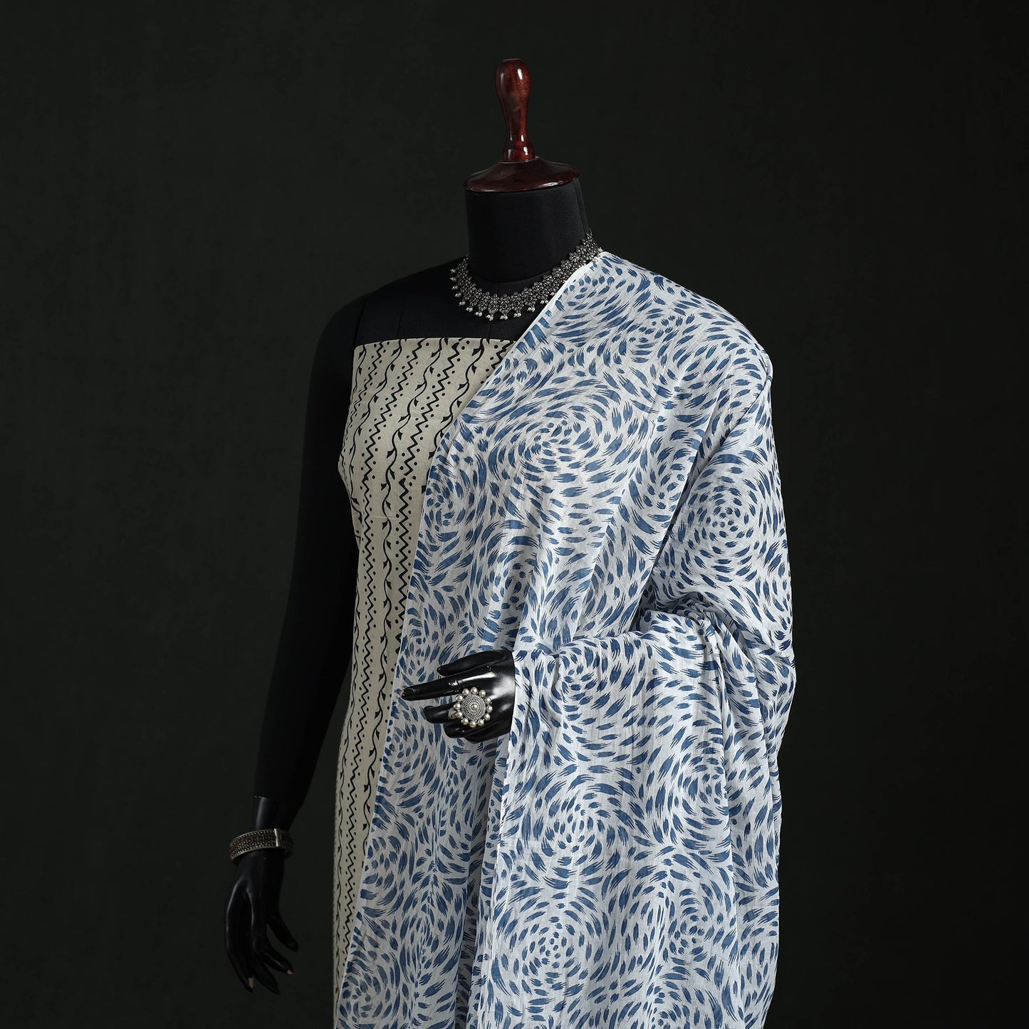 Cotton jaipur printed dupatta 34 - handcrafted