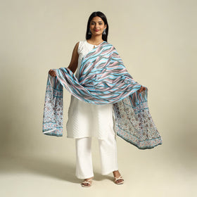 Buy Blue Cotton Jaipur Printed Dupatta Online
