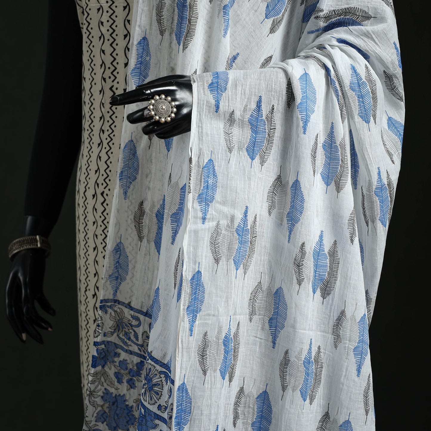Cotton jaipur printed dupatta 55 - handcrafted