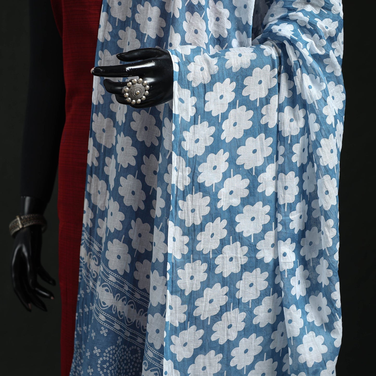 Cotton jaipur printed dupatta 59 - handcrafted