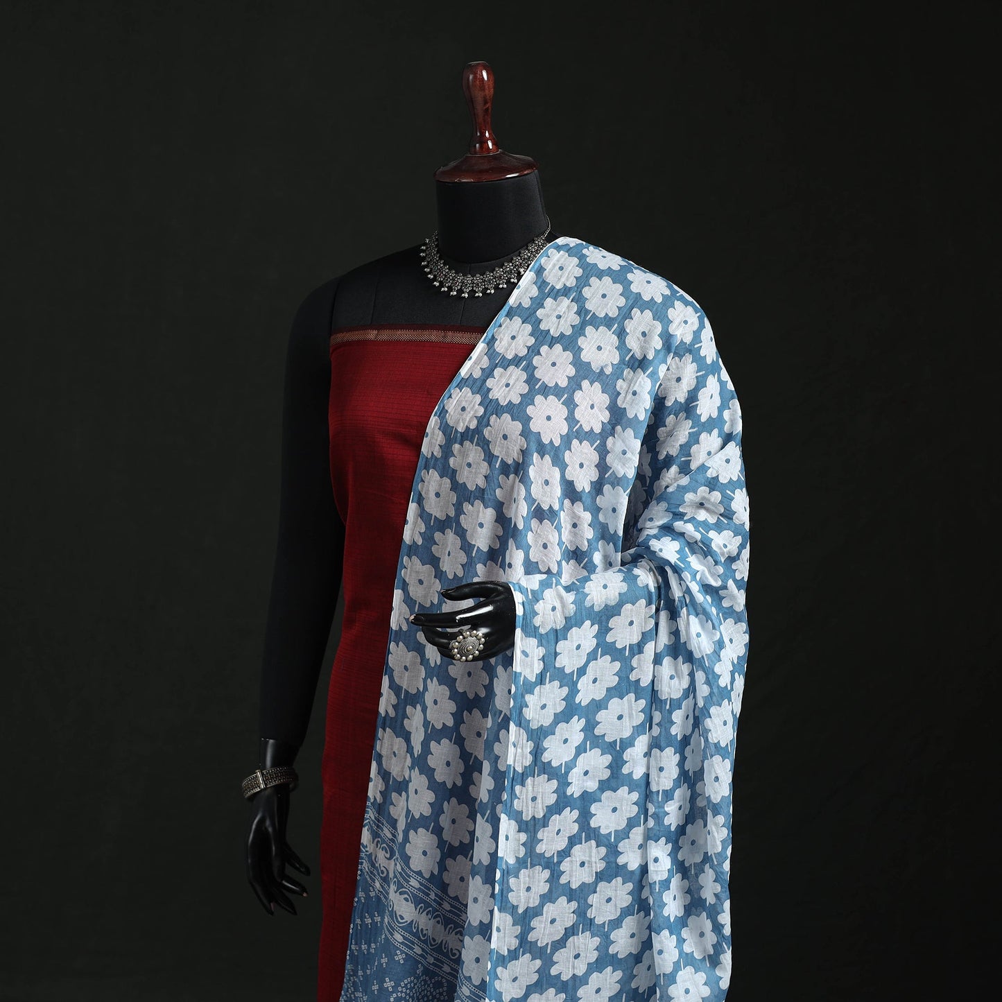 Cotton jaipur printed dupatta 59 - handcrafted