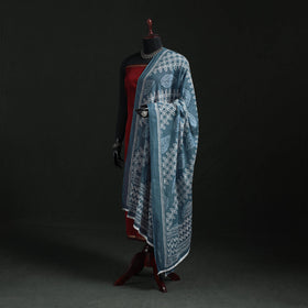 Cotton jaipur printed dupatta 71 - handcrafted