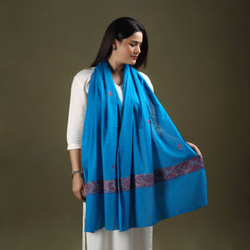 Buy Blue Cotton Kashida Embroidery Stole