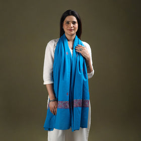 Buy Blue Cotton Kashida Embroidery Stole