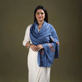 Buy Blue Cotton Kashida Embroidery Stole