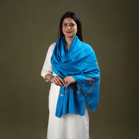 Buy Blue Cotton Kashida Embroidery Stole