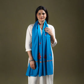 Buy Blue Cotton Kashida Embroidery Stole