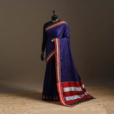 Cotton khun saree with chikki paras border 03 - handcrafted