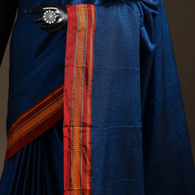 Cotton khun saree with chikki paras border 04 - handcrafted