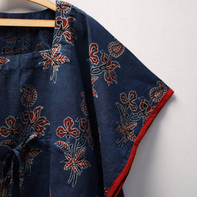 Blue Ajrakh Block Print Cotton Kids Kaftan (3-4 Years)