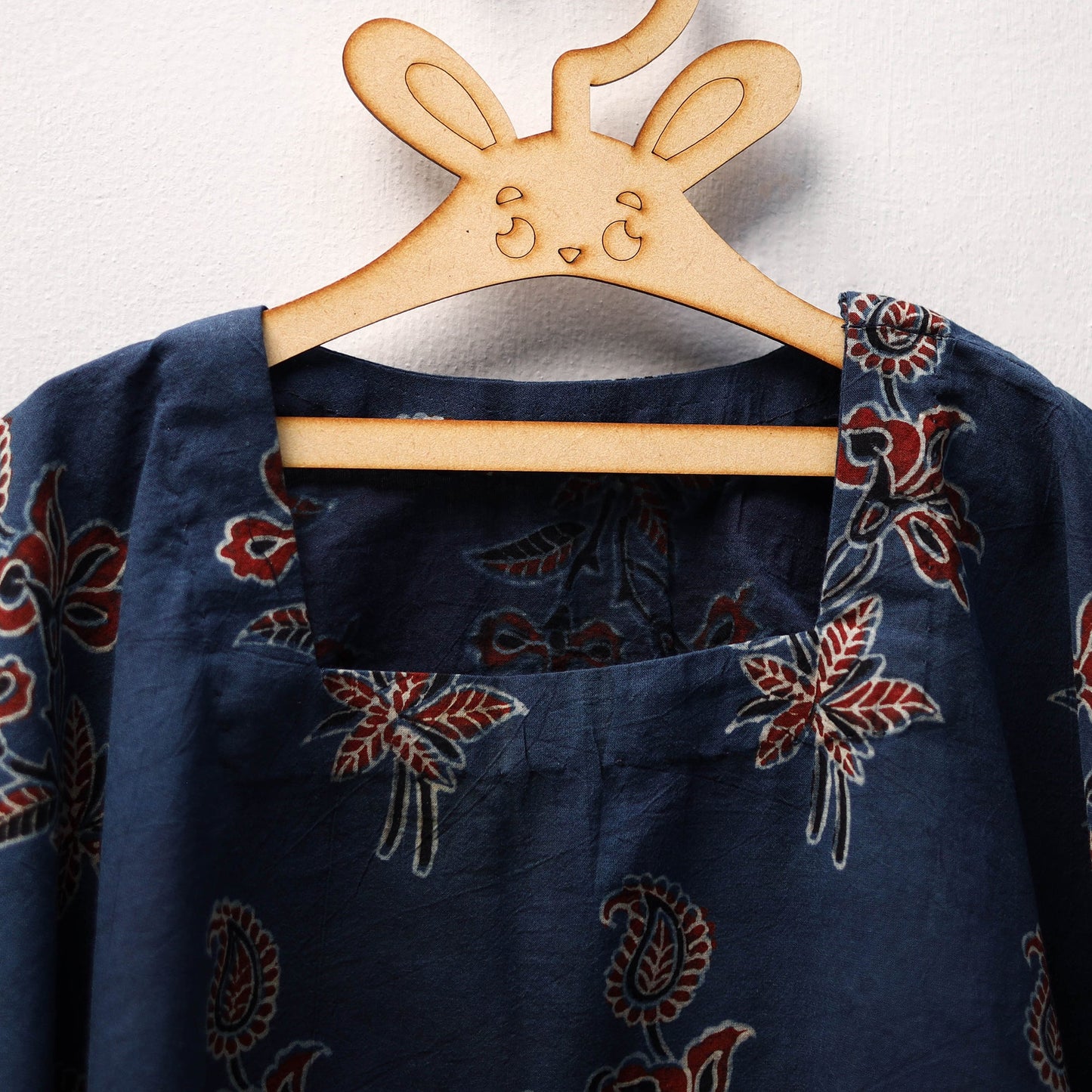 Blue Ajrakh Block Print Cotton Kids Kaftan (3-4 Years)