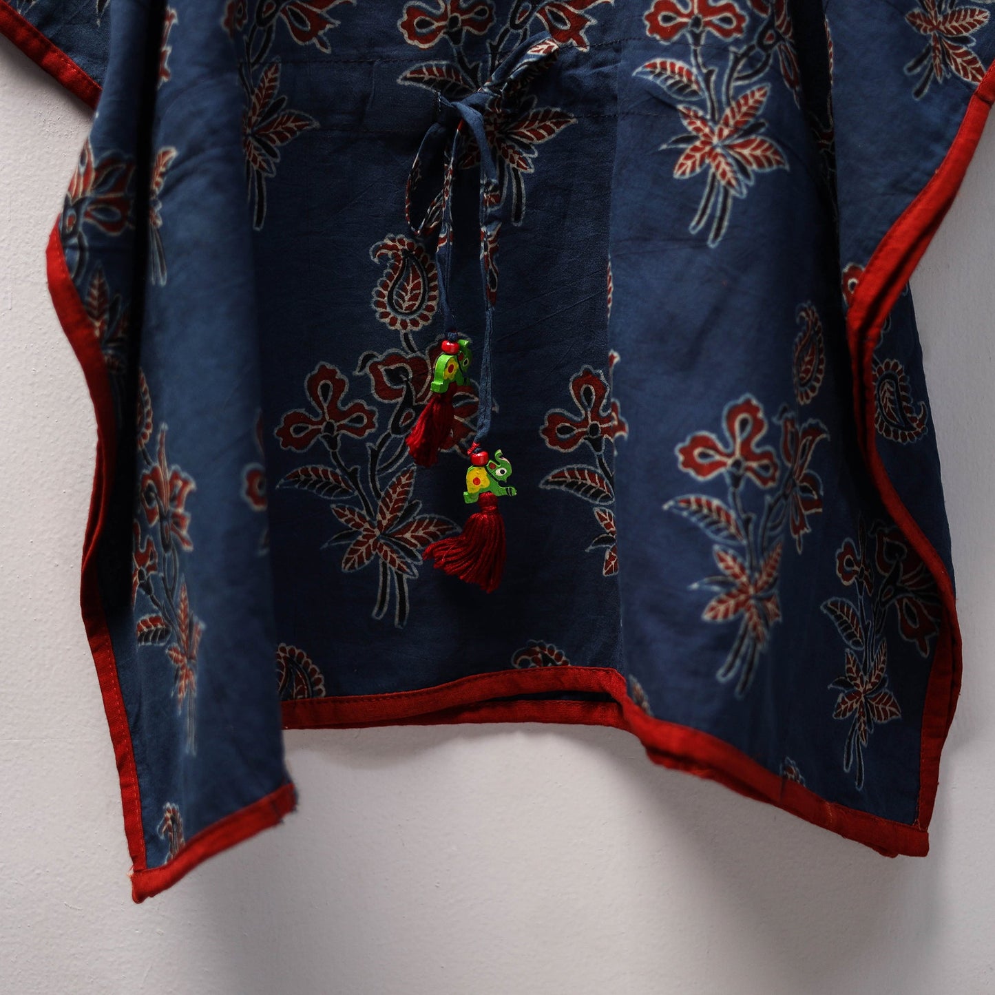 Blue Ajrakh Block Print Cotton Kids Kaftan (3-4 Years)