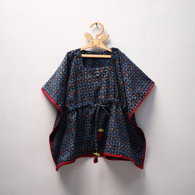 Blue - cotton kids kaftan (3-4 years) 07 - handcrafted