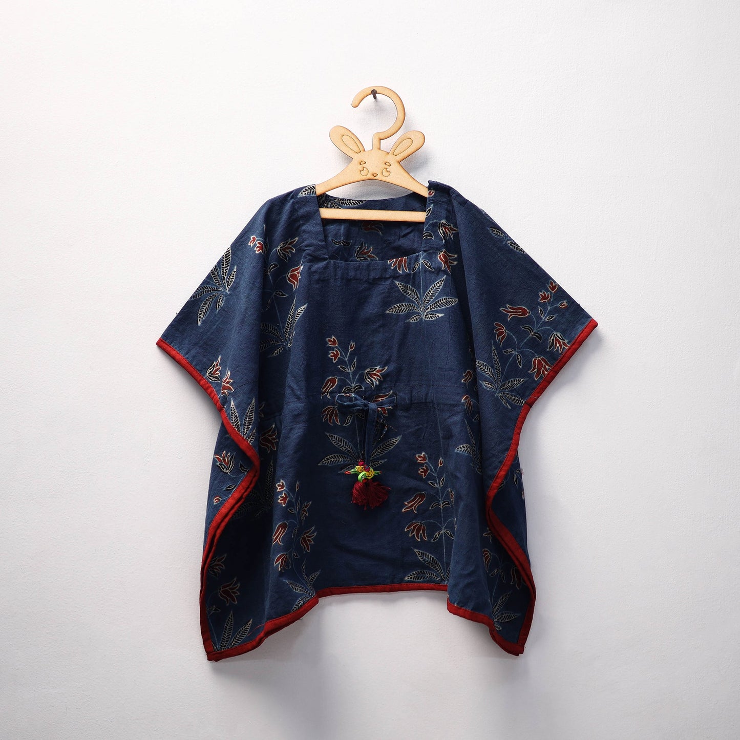 Blue Ajrakh Block Print Cotton Kids Kaftan (3-4 Years)
