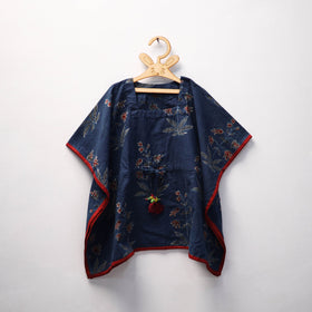 Blue Ajrakh Block Print Cotton Kids Kaftan (3-4 Years)