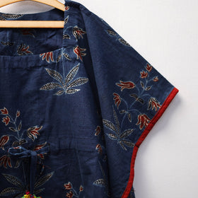 Blue Ajrakh Block Print Cotton Kids Kaftan (3-4 Years)