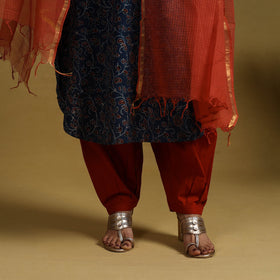 Buy Blue Block Print Cotton Ajrakh Kurta Set with Dupatta