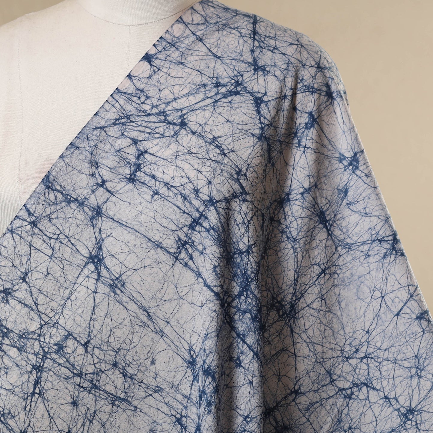 Blue - cotton kutch batik fabric 35 - handcrafted