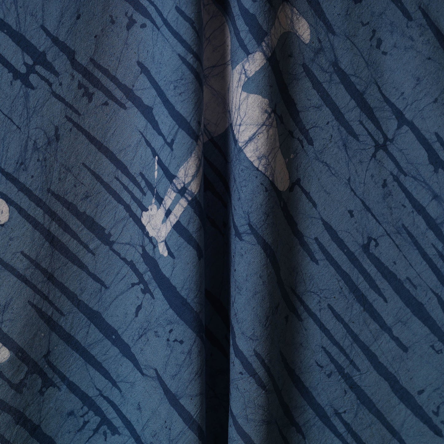 Blue - cotton kutch batik fabric 38 - handcrafted