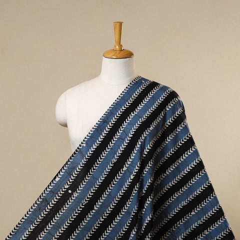 Blue - cotton kutch batik fabric 19 - handcrafted