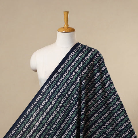 Blue - cotton kutch batik fabric 23 - handcrafted