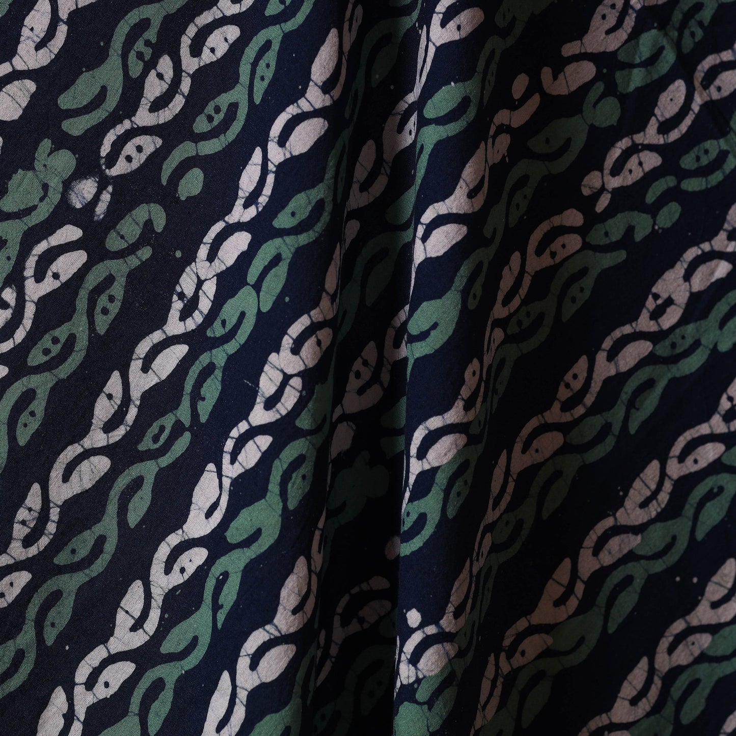 Blue - cotton kutch batik fabric 23 - handcrafted