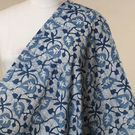 Blue - cotton kutch batik fabric 40 - handcrafted
