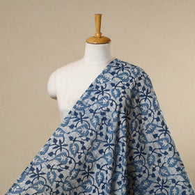 Blue - cotton kutch batik fabric 40 - handcrafted