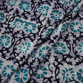 Blue Cotton Kutch Hand Batik Print Fabric
