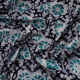 Blue Cotton Kutch Hand Batik Print Fabric