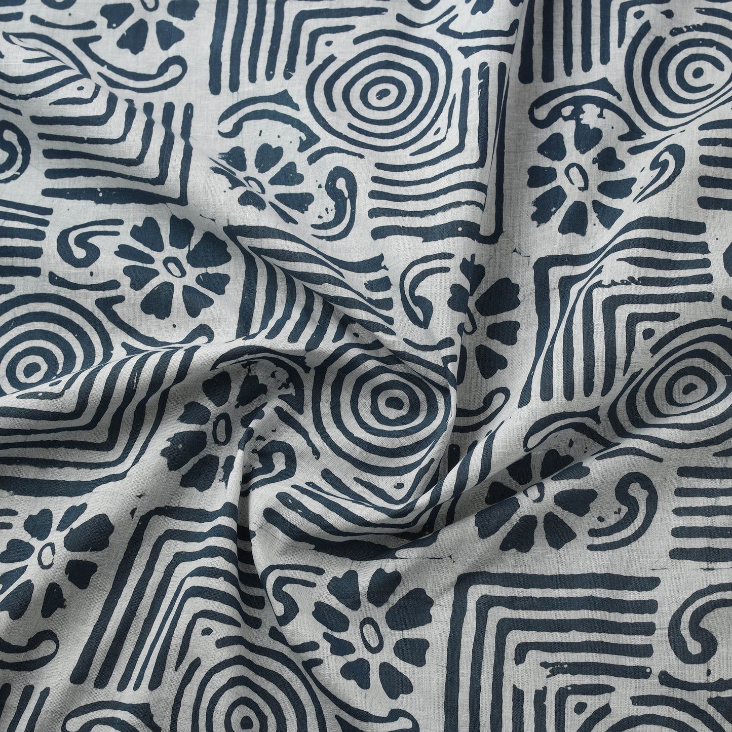 Cotton kutch hand block batik print fabric 11 - handcrafted
