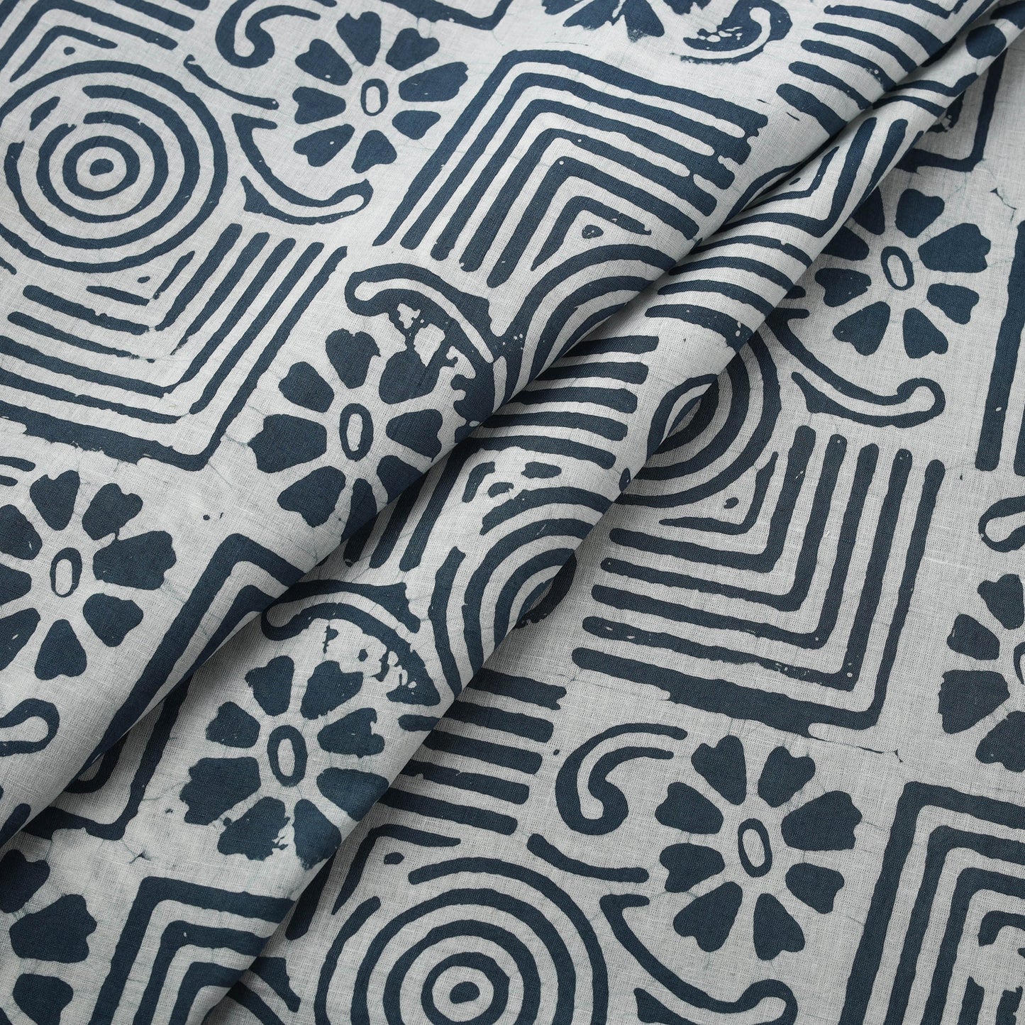 Cotton kutch hand block batik print fabric 11 - handcrafted