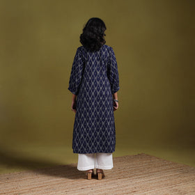 Cotton a-line pochampally ikat kurta for women 01