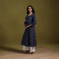 Cotton a-line pochampally ikat kurta for women 01