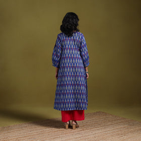 Cotton a-line pochampally ikat kurta for women 04