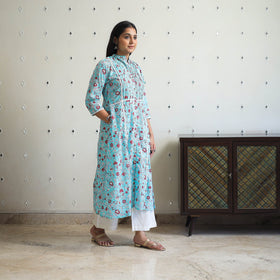 Buy Blue Sanganeri Print Kurta for Women Online