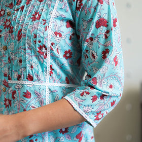 Buy Blue Sanganeri Print Kurta for Women Online