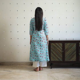 Buy Blue Sanganeri Print Kurta for Women Online