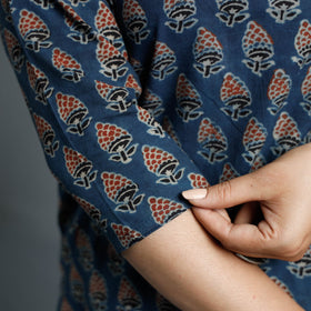  Ajrakh Block Printed Cotton Long Kurta for Women
