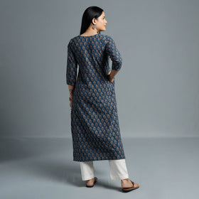  Ajrakh Block Printed Cotton Long Kurta for Women