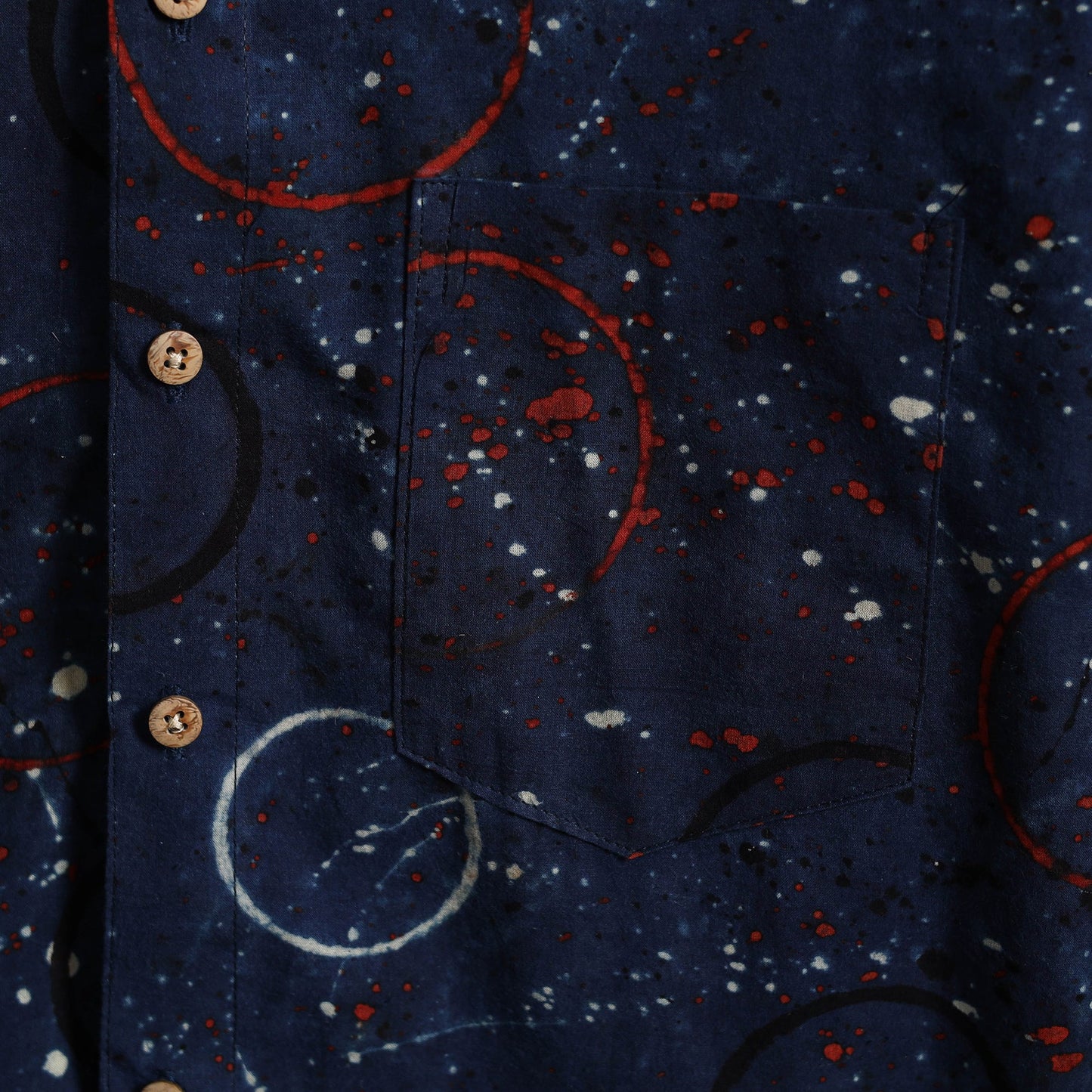 Blue - cotton men half sleeve shirt 01 - handcrafted