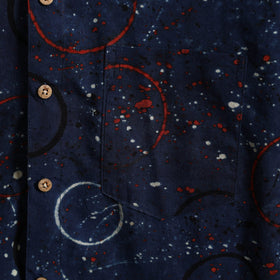 Blue - cotton men half sleeve shirt 01 - handcrafted