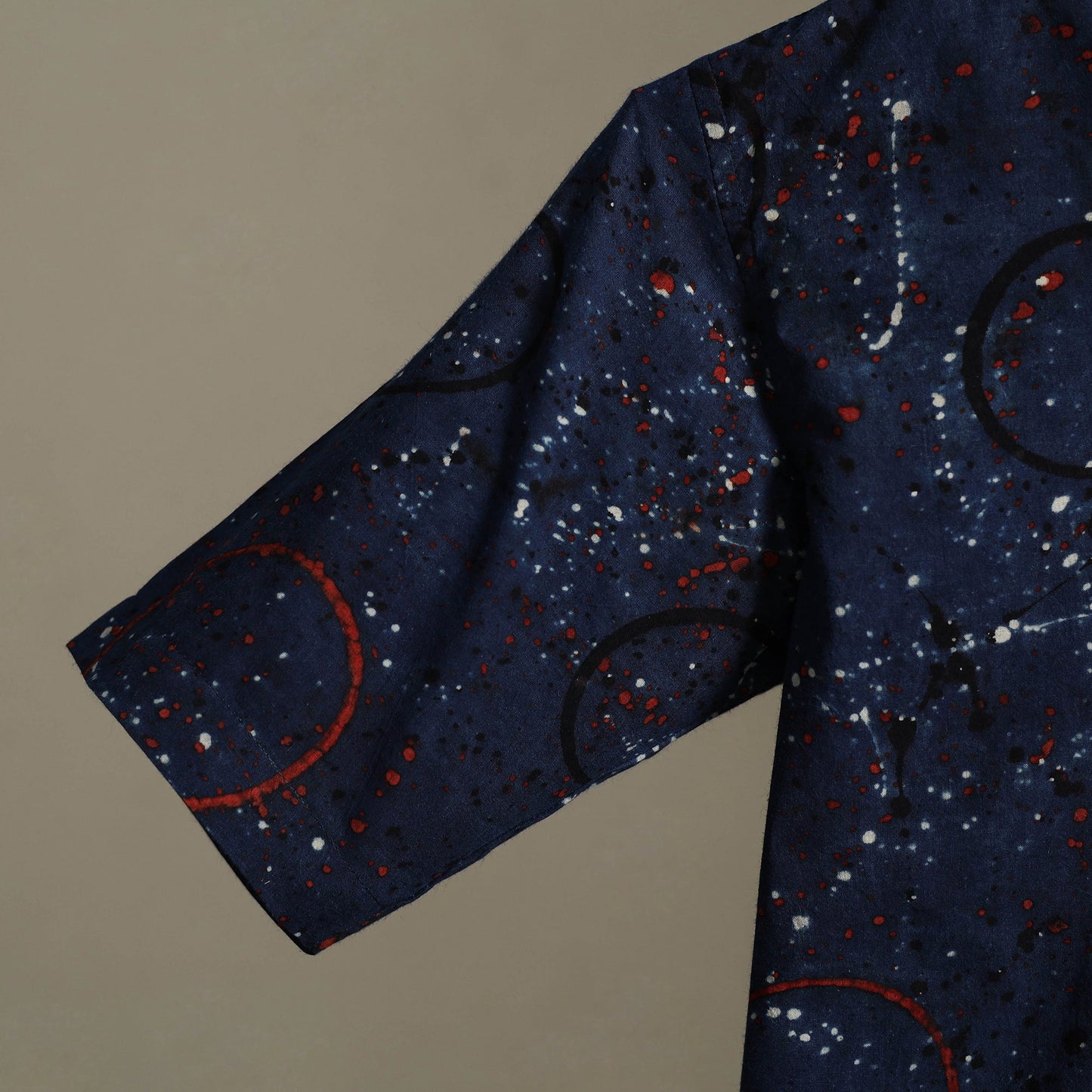 Blue - cotton men half sleeve shirt 01 - handcrafted