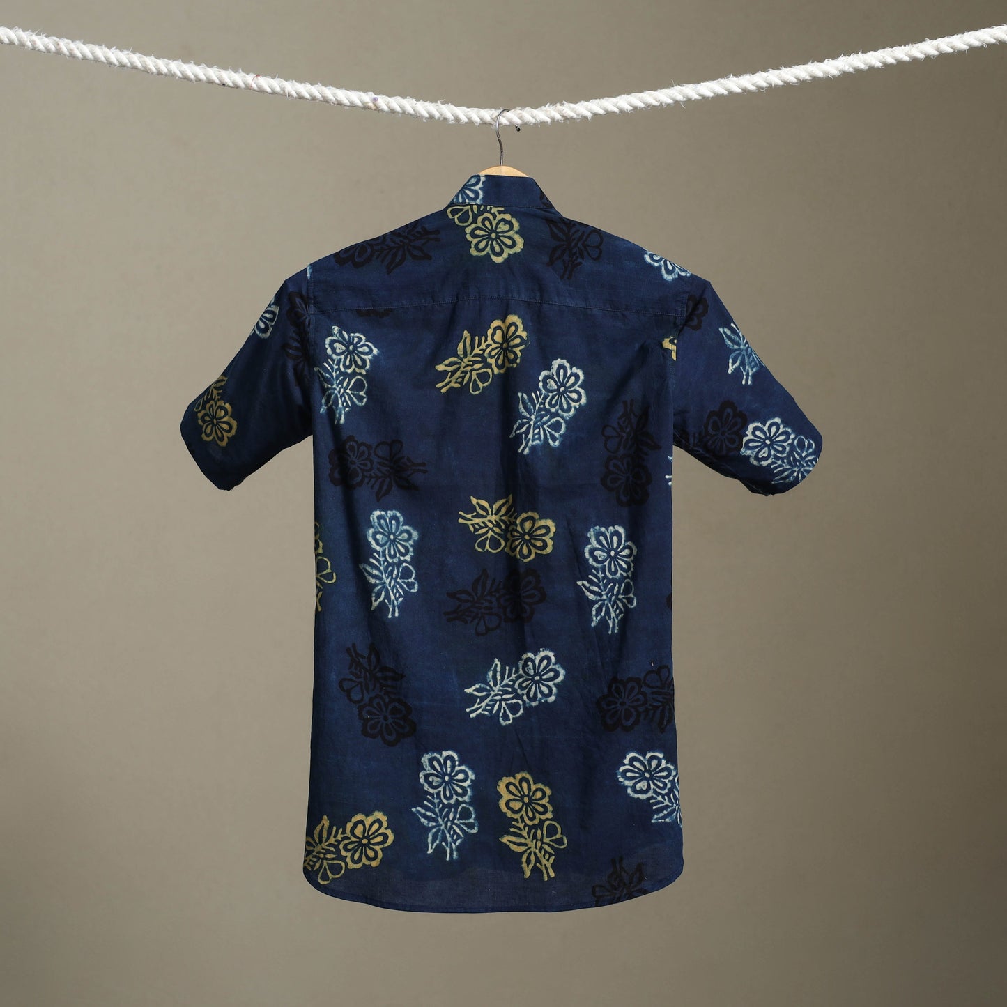 Blue - cotton men half sleeve shirt 12 - handcrafted