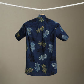 Blue - cotton men half sleeve shirt 12 - handcrafted