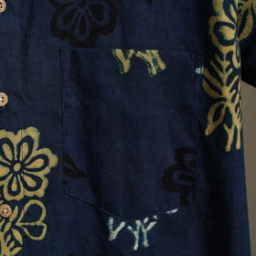 Blue - cotton men half sleeve shirt 12 - handcrafted